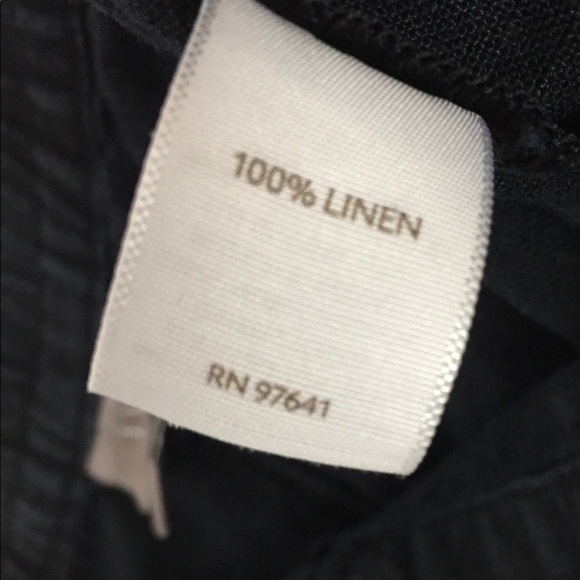 J Jill Linen Shorts Women's Medium Black Elastic Waist Straight Leg - Picture 5 of 10